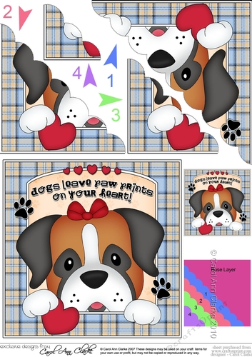 Scalloped Corner Stacker - Dogs Leave Paw Prints - Boxer Dog Missy