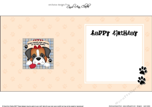 Square landscape insert - Dogs Leave Paw Prints - Boxer Dog Missy