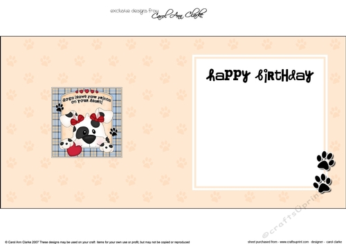 Square landscape insert - Dogs Leave Paw Prints - Spotty Dog Mitzi