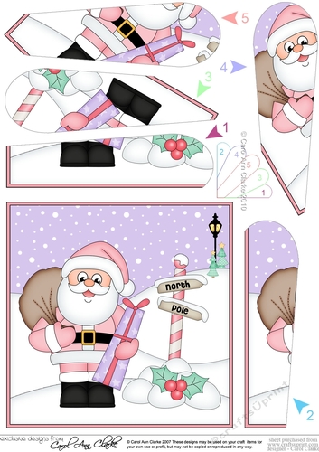 Christmas Santai is at the North Pole Fan Pyramage Topper