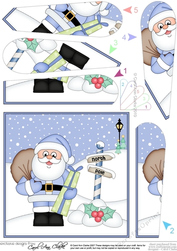 Christmas Santai is at the North Pole Fan Pyramage Topper