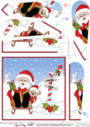 Christmas Santai is at the North Pole Fan Pyramage Topper