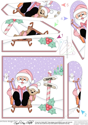 Christmas Santai is at the North Pole Fan Pyramage Topper