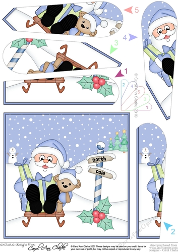 Christmas Santai is at the North Pole Fan Pyramage Topper