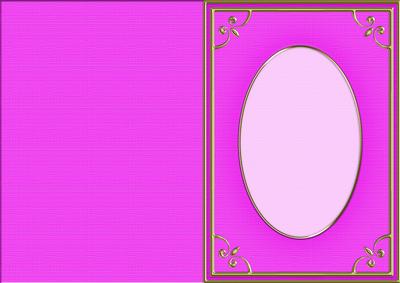 A5 'gold Metallic Frame' Card Front or Insert