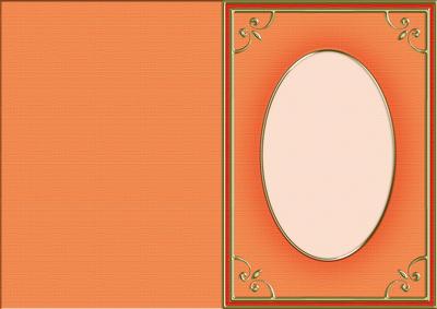 A5 'gold Metallic Frame' Card Front or Insert