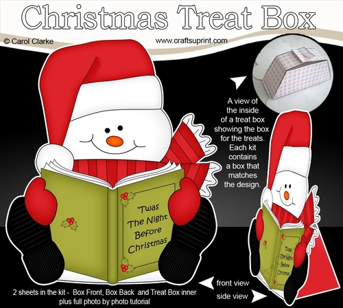 3D Christmas Treat Box Gift Set Mini Kit - Snowman Oli Reads an Xmas Book