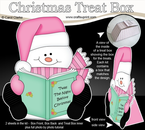 3D Christmas Treat Box Gift Set Mini Kit - Snowman Oli Reads an Xmas Book