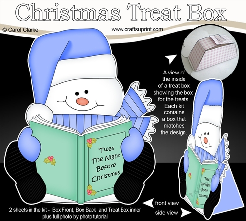 3D Christmas Treat Box Gift Set Mini Kit - Snowman Oli Reads an Xmas Book