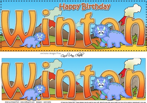 Large DL Happy Birthday WINTON 3D decoupage
