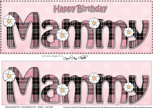Large DL Happy Birthday MAMMY 3D decoupage