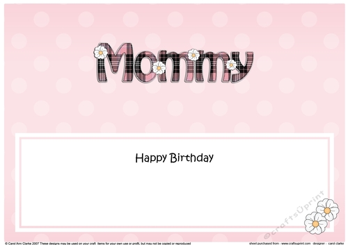 Large DL Happy Birthday MOMMY insert