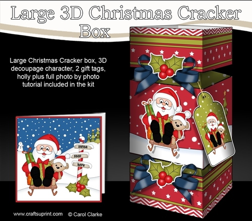 3D Large Christmas Cracker Box Mini Kit -  Santa is Sledging