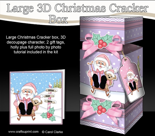 3D Large Christmas Cracker Box Mini Kit -  Santa is Sledging