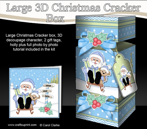 3D Large Christmas Cracker Box Mini Kit -  Santa is Sledging