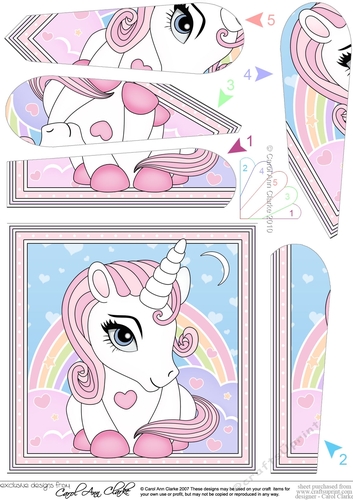 Cute Little Unicorn Fan Pyramage Topper