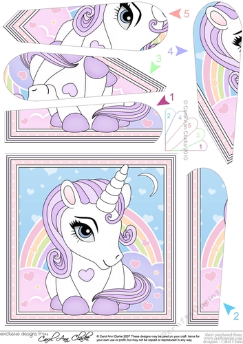Cute Little Unicorn Fan Pyramage Topper
