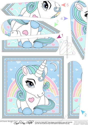 Cute Little Unicorn Fan Pyramage Topper