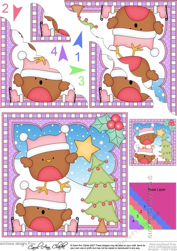 Christmas Scalloped Corner Stacker - Bobbin Robin has a Star for the Tree 