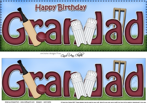 Large DL Happy Birthday GRANDAD 3D decoupage