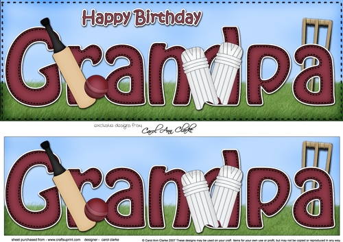 Large DL Happy Birthday GRANDPA 3D decoupage
