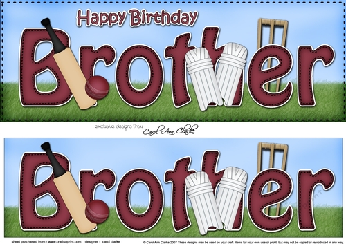 Large DL Happy Birthday BROTHER 3D decoupage