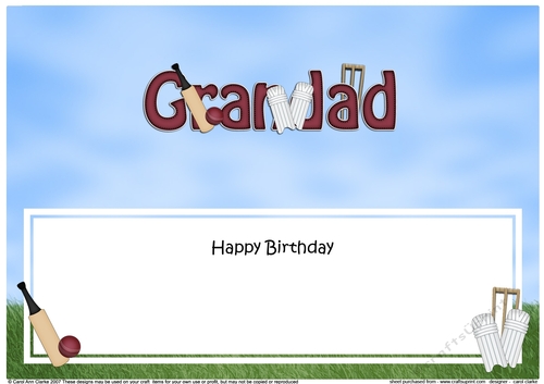 Large DL Happy Birthday GRANDAD insert