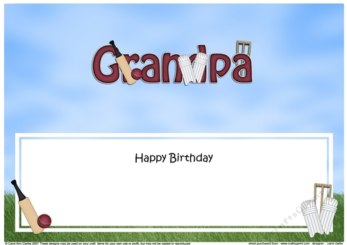 Large DL Happy Birthday GRANDPA insert