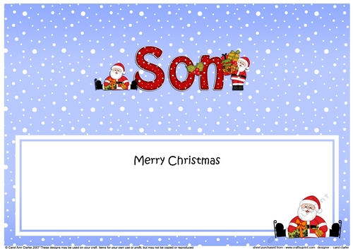 Large DL Merry Christmas SON with Santa insert