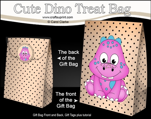 3D Gift Bag Mini Kit - Cute Little Dana Dino
