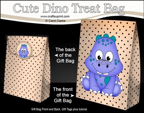 3D Gift Bag Mini Kit - Cute Little Darla Dino