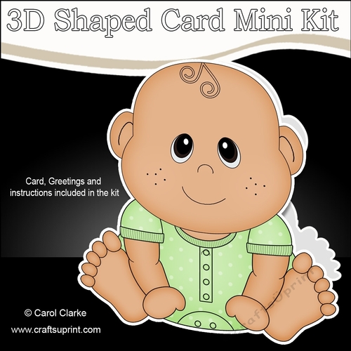 3D Shaped Card  Kit - Cute Little Ethnic Baby Deepu