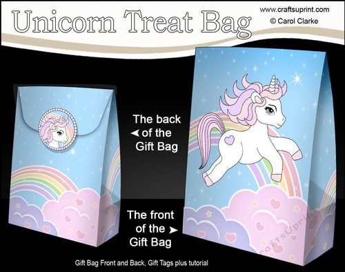 3D Gift Bag Mini Kit -  Cute Little Unicorn Sparkle