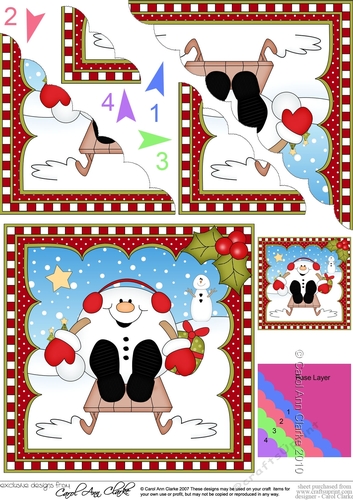 Christmas Snowball Sam Scalloped Corner Stacker