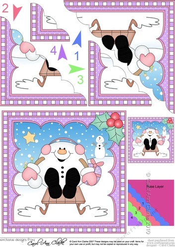 Christmas Snowball Sam Scalloped Corner Stacker