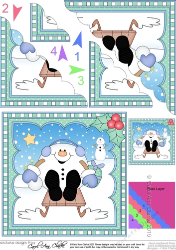 Christmas Snowball Sam Scalloped Corner Stacker