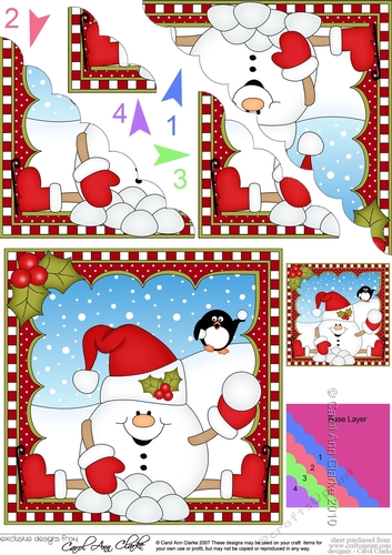 Christmas Snowball Sam Scalloped Corner Stacker