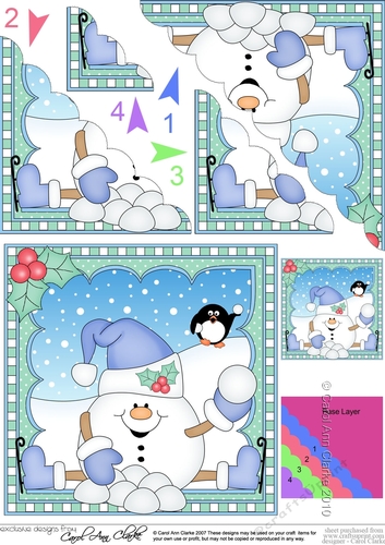 Christmas Snowball Sam Scalloped Corner Stacker
