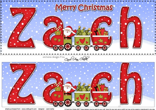 Large DL Merry Christmas ZACH 3D decoupage 