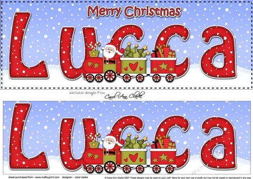Large DL Merry Christmas LUCCA  3D decoupage 