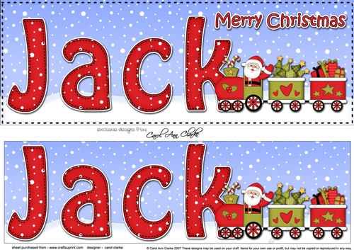 Large DL Merry Christmas JACK 3D decoupage 