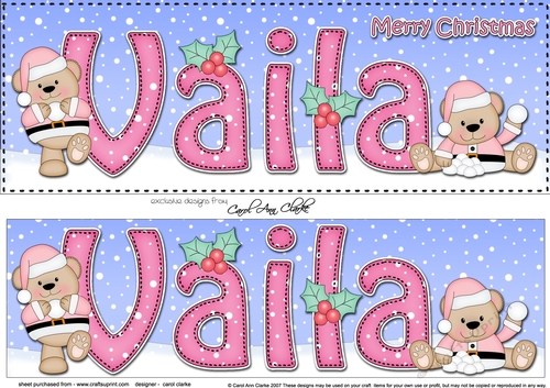 Large DL Merry Christmas VAILA 3D decoupage 
