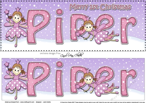Large DL Merry 1st Christmas PIPER 3D decoupage 