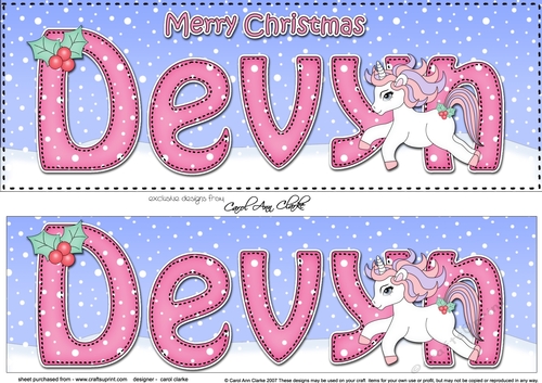 Large DL Merry Christmas DEVYN 3D decoupage 