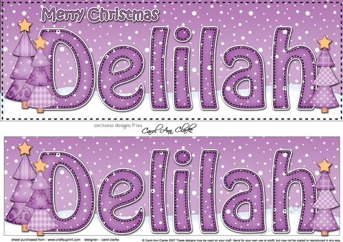 Large DL Merry Christmas DELILAH 3D decoupage 