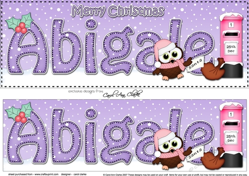 Large DL Merry Christmas ABIGALE 3D decoupage 
