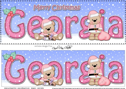 Large DL Merry Christmas GEORGIA 3D decoupage 