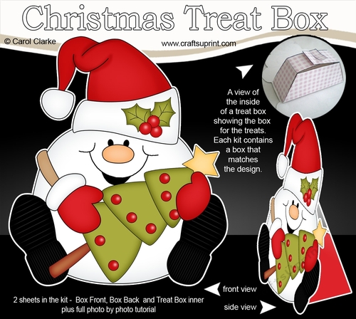 3D Christmas Treat Box Gift Set Mini Kit - Snowball Sam has an Xmas Tree