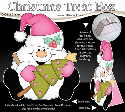 3D Christmas Treat Box Gift Set Mini Kit - Snowball Sam has an Xmas Tree