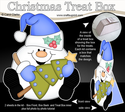 3D Christmas Treat Box Gift Set Mini Kit - Snowball Sam has an Xmas Tree